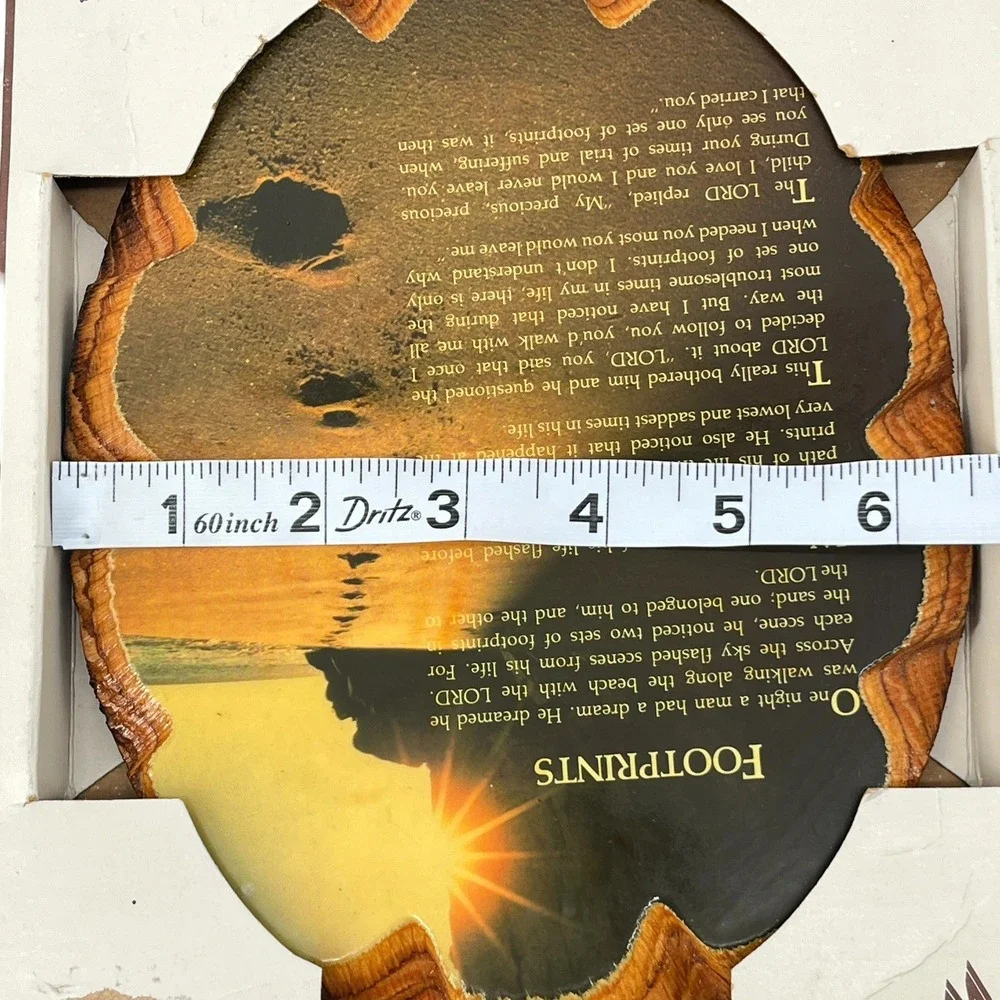 Wintermute Industries Footprints in the Sand Rustic Wood Plaque Wall Decor